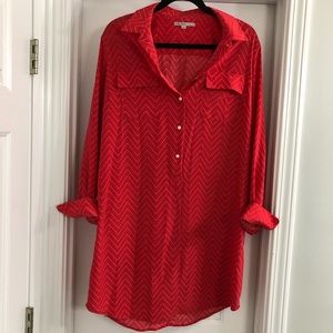 GAP pink on pink button-up shirt dress